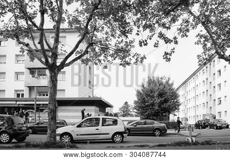 Strasbourg, France - May 3, 2018: Cite De Lill Hlm Habitation A Loyer Modere Rent-controlled Housing