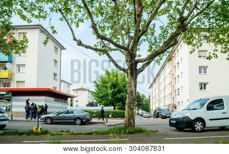 Strasbourg, France - May 3, 2018: Cite De Lill Hlm Habitation A Loyer Modere Rent-controlled Housing