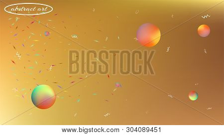 Pristine Space Fantasy. Professional Colorific Illustration.  Background Texture, Smoot. Gold Colore