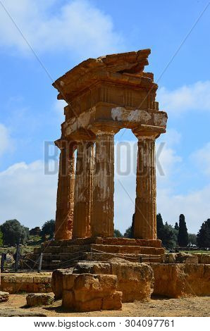 Temple Of The Dioscuri In Agrigento Archaological Valley