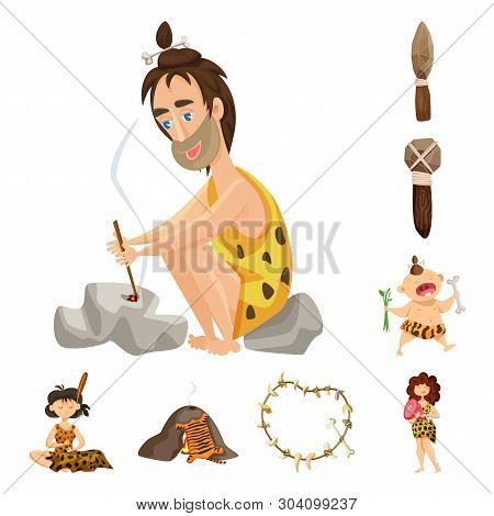 Isolated Object Of Ancient  And Age Sign. Collection Of Ancient  And Archeology Vector Icon For Stoc