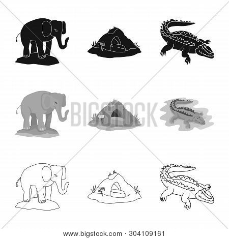Vector Illustration Of Nature  And Fun  Sign. Collection Of Nature  And Entertainment Stock Vector I