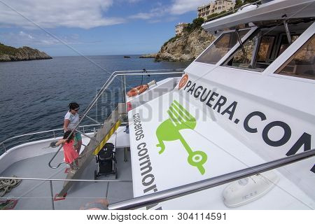 Passengers Sightseeing Tour Boat Coast Mallorca