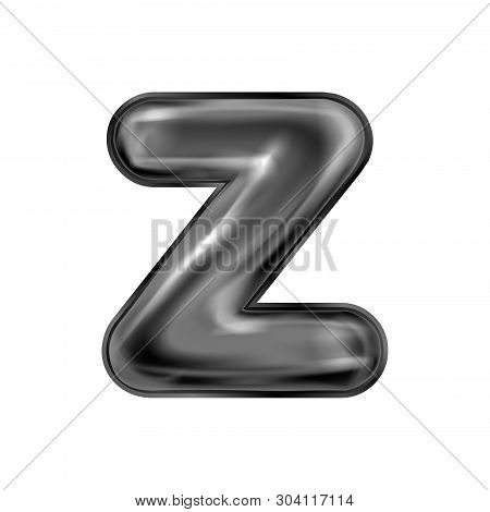 Black Latex Inflated Alphabet Symbol, Isolated Letter Z