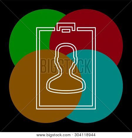 Id Cards Icon - Vector Name Tag - Identity Badge Symbol. Thin Line Pictogram - Outline Editable Stro