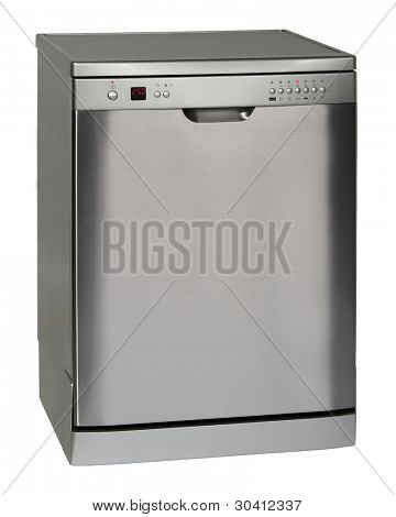 Beyaz izole Modern duran bulaşık makinesi