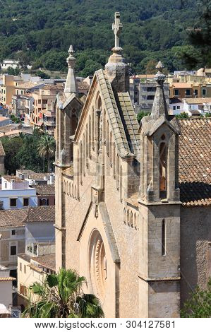 Facade Of Parish Church In Arta. Mallorca, Spain