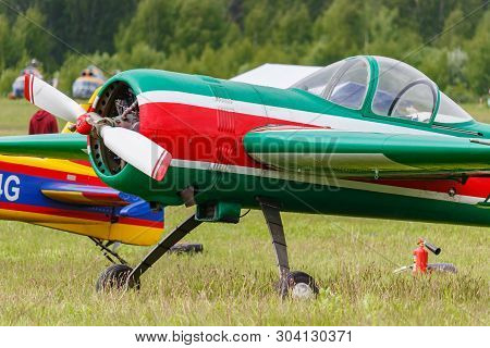 Balashikha, Moscow Region, Russia - May 25, 2019: Russian Aerobatic Aircraft Yakovlev Yak-55m Ra-293