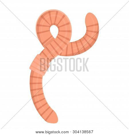 Earthworm Soil Insect, Long Crawling Pink Character