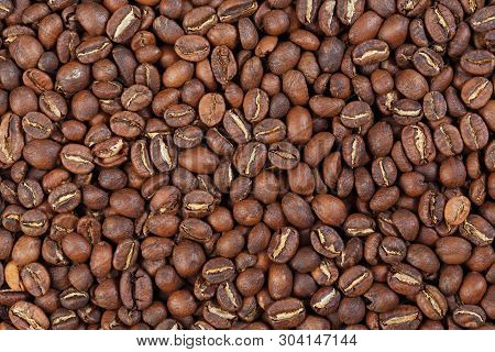 Texture Of Ethiopia Yirgacheffe Gourmet Coffee. High Resolution Photo.