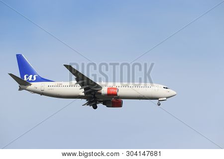 Amsterdam, The Netherlands - May 30th 2019: Ln-rcz Sas Scandinavian Airlines Boeing 737-800 Final Ap