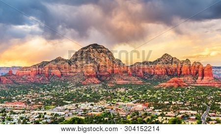 Sedona, Arizona, USA downtown skyline.