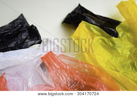 Say No To Plastic Bags - No More Plastic Concept Isolated White Background