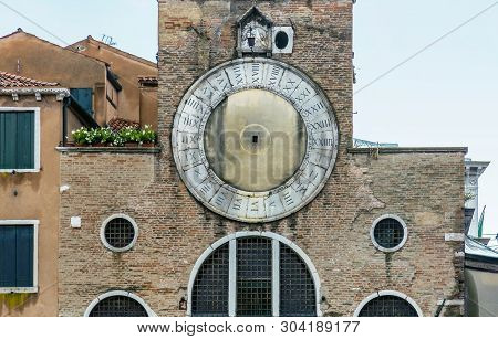 Fragment Of Church Of San Giacomo Di Rialto Or Chiesa Di San Giacomo Di Rialto In Venice