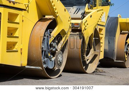 Two Road Rollers, There Are Two Road Rollers On The Road Do Not Work