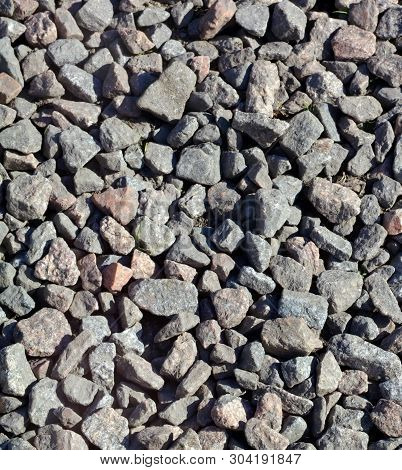 Gravel For Background At Dry Sunny Summer Day