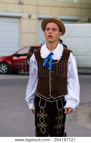 Young Man In A Traditional Jewish Clothing During Festival