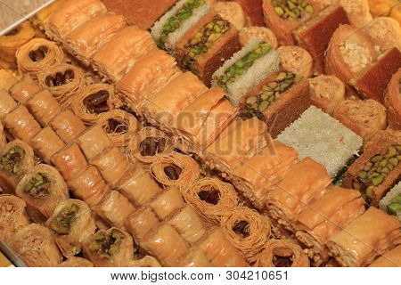 A Nicely Arranged Assortment Of Baklawa, Bassma, Kol W Shkor, Belawrieh, Etc.