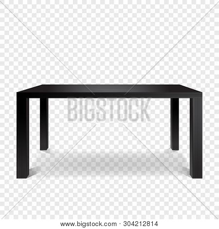 Black Empty Table Islated On Transparent Background.