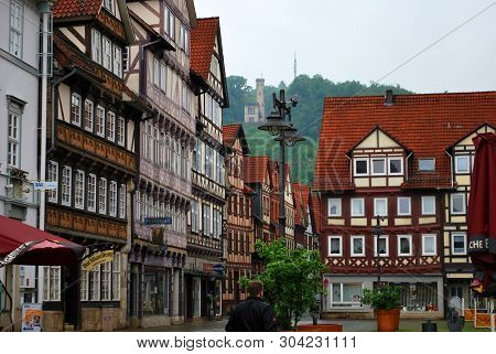 Hann. Munden, Lower Saxony, Germany - May 27, 2013: The View Of The Historical Center Of Hann. Munde