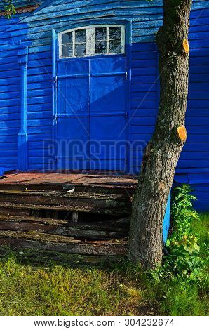 Door Of The Church Of The Nativity Of The Virgin Is A Wooden Temple Of The Village In Mali Budyshcha
