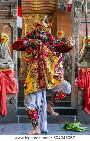 Banjar Gelulung, Bali, Indonesia - February 26, 2019: Mas Village. Play On Stage Setting. Closeup Of