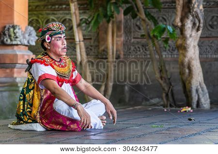 Banjar Gelulung, Bali, Indonesia - February 26, 2019: Mas Village. Play On Stage Setting. Closeup Of