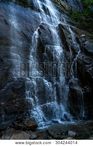 The 404 Foot Hickory Nut Falls In Chimney Rock State Park In North Carolina.