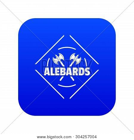 Alebard Icon Blue Vector Isolated On White Background
