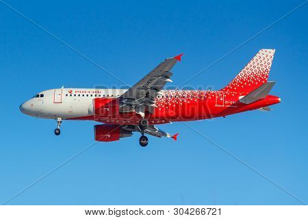Moscow, Russia - March 26, 2019: Aircraft Airbus A319-111 Ei-eyl Of Rossiya - Russian Airlines Again