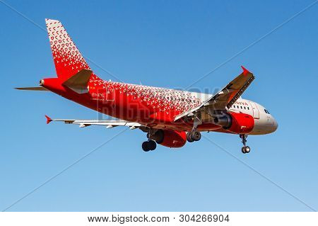 Moscow, Russia - April 03, 2019: Aircraft Airbus A319-111 Ei-eyl Of Rossiya - Russian Airlines Going