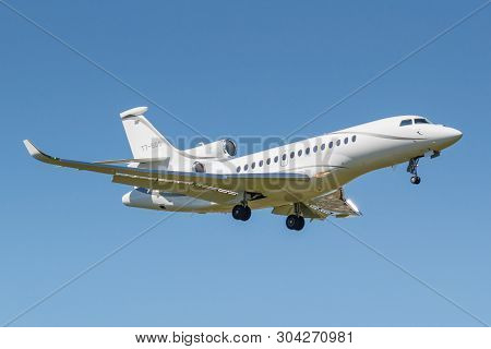 Moscow, Russia - May 19, 2019: Aircraft Dassault Falcon 8x T7-sgs Landing At Vnukovo International A