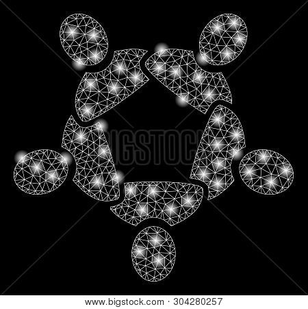 Gold Square Mosaic And Solid Collaboration. Vector Geographic Collaboration In Yellow Golden Color T
