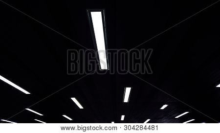 Incandescent Lamp On The Top Of Roof Background, Abstarct Background Top Roof Of Department Store, D