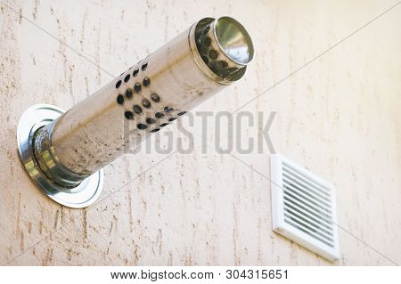 Munich Plaster Wall With Gas Chimney And Ventilation Hole