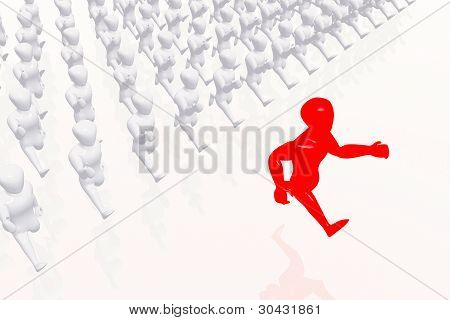 De ledare och anhängare affärsidé 3D render