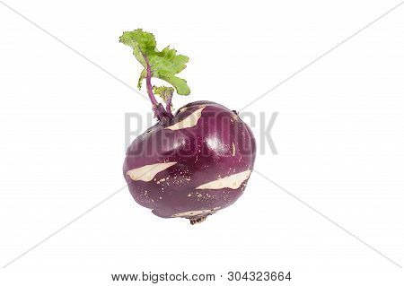 Kohlrabi On A White Background. Isolate Photo