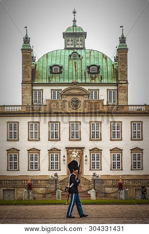 Fredensborg, Denmark - May 18, 2019: Fredensborg Palace Is A Palace Located On The Eastern Shore Of 