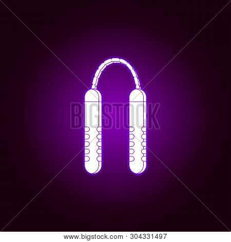 Nun Chuck Icon In Neon Style. Element Of War, Armour Illustration. Premium Quality Graphic Design Ic