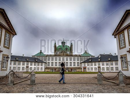 Fredensborg, Denmark - May 18, 2019: Fredensborg Palace Is A Palace Located On The Eastern Shore Of 