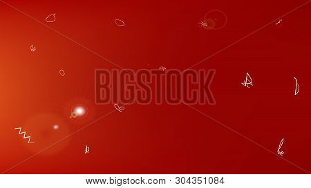 Pure Space Fantasy. Funny Colorific Illustration.  Background Texture, Smoot. Red Colored Background