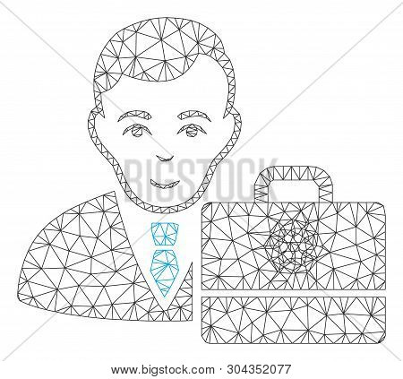 Mesh Cardano Accounter Polygonal Icon Vector Illustration. Abstraction Is Based On Cardano Accounter