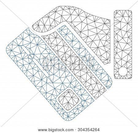 Mesh Card Payment Polygonal Icon Vector Illustration. Model Is Based On Card Payment Flat Icon. Tria