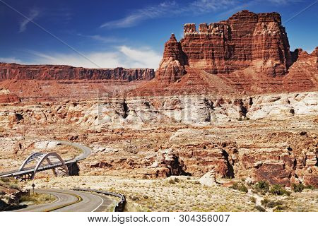 Hites Crossing Bridge above Colorado River, 95 highway, Utah, USA