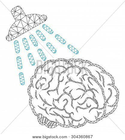 Mesh Brain Washing Polygonal Icon Vector Illustration. Abstraction Is Based On Brain Washing Flat Ic