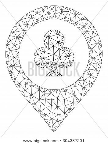Mesh Casino Map Marker Polygonal 2d Vector Illustration. Model Is Based On Casino Map Marker Flat Ic