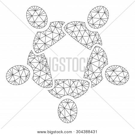 Mesh Collaboration Polygonal Icon Vector Illustration. Model Is Based On Collaboration Flat Icon. Tr