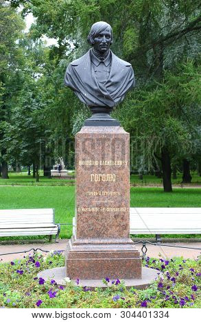 The Monument To Gogol Alexandrovsky Garden, Saint-petersburg, Russia October 2018