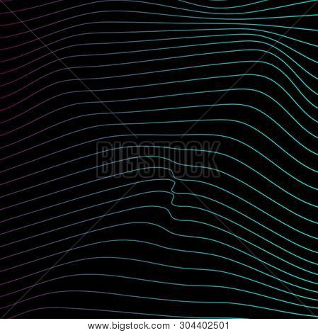 Wave Background. Wave 3D. Abstract Mesh Background. Design For Poster. Vector Illustration.