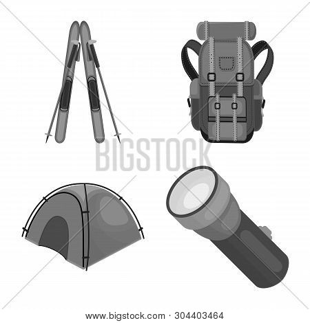 Isolated Object Of Mountaineering And Peak Icon. Collection Of Mountaineering And Camp Vector Icon F